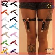 HUISHU Heart Leg Garter Straps Gothic Accessories Punk Women Pu Leather