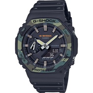 CASIO 卡西歐 G-SHOCK 街頭軍事系列八角電子錶-迷彩綠 GA-2100SU-1A