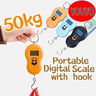 New Portable 50kg Electronic Digital Scale Mini Scales Hook Handheld Luggage Scale Fishing Suitcases
