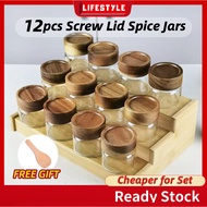 LIFESTYLE Screw Lid Glass Jar Set Airtight Seasoning Bottle Spice Storage Container Spice Bottles Balang kaca