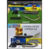 ESPADA RACING EXHAUST PIPE RS150 E5/ E6 OPEN EXHAUST/ BP1 BACK PRESSURE
