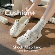 Lovito Casual Eyelets Flat Sandals for Women LFAS4018 Lovito Sandal Rata Bertali Wanita Kasual LFAS4