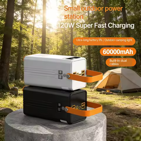 30000mAh 60000mAh Portable Power Bank 120W Fast Charging Power Station Emergency Power Bank LED Char