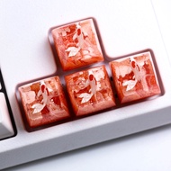 Colorful red koi fish keycaps for mechanical keyboards, SA profile keycaps, cheap retail keycaps, an