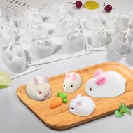 6 Cavity Silicone Rabbit Mold Mousse Cake Mold Cake Decorating Mould Pudding jelly mould Ice model Hand made soap mould Aromatherapy gypsum mold candle mould Baking mould