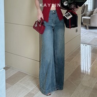 Quần JEAN KAYLIN Basic form suông ống loe chất vải denim dầy dặn phong cách - N2153