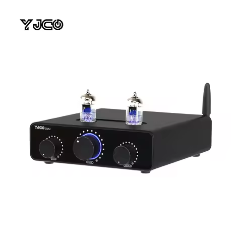 YJCO HiFi Tube Amp TPA3255 300W*2 Vacuum Tube Preamp 6J1 Bluetooth 5.4 LDAC USB DAC Stereo Digital A