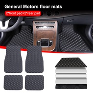 JS Car Floor Mats 4PCS Universal PU Leather Waterproof Auto Foot Pad Protector Carpet Front and Rear