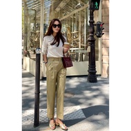 Elborn French Elegant Women Commuter Casual Pants All-Match Intellectual Loose High Waist High Tempe