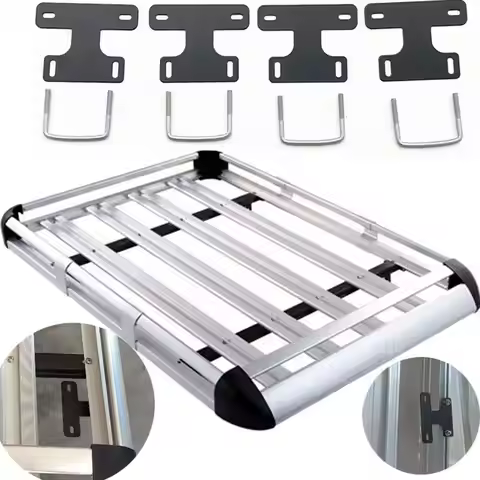 Roof Box U Bolt Clamps 12x9.4cm Mounting Bracket Clips Metal Car Roof Rack Fixing Kit for 4x4