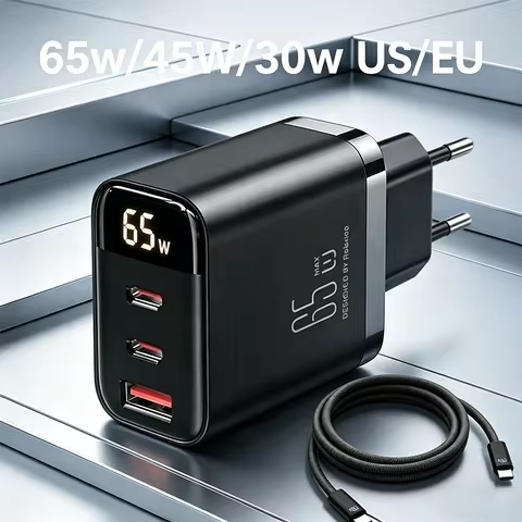 65W 45W 30W PD Fast Charger USB C Wall Charger US EU Plug Type C Charging Cable For iPhone Samsung X