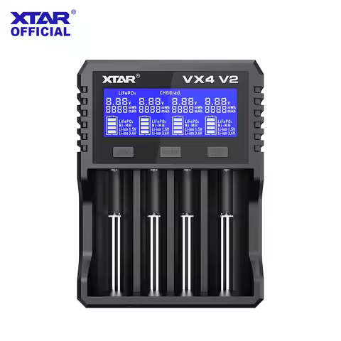 XTAR VX4 V2 18650 battery charger AA/AAA Li-ion LiFePO4 Ni-MH Rechargeable battery 20W fast charger 