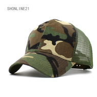 SHONLINE21หมวกเบสบอลชายหมวกแก๊ปตาข่ายฤดูร้อนยุทธวิธีหมวกลายพรางสำหรับผู้ชายผู้หญิง