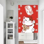 Door curtain /    Japanese door curtain Lucky cat kitchen partition curtain
