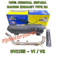 YAMAHA NVX155 V1 V2 (100% ORIGINAL ESPADA) E4 28mm Racing Exhaust Pipe Ekzos paip Aerox E4 / Free Si