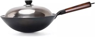 Non-Coating Iron Wok Chinese Traditional Handmade Wok for Kitchen Pan for Gas Cookware 1 to 2 People