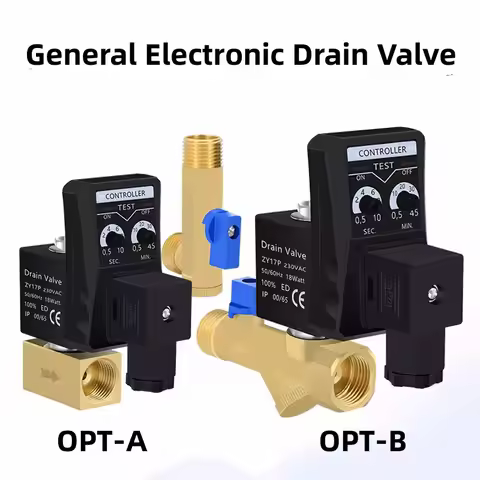 Air Compressor Electronic Drainage Valve Timer Controller Automatic Air Storage Tank G1/2 Solenoid V