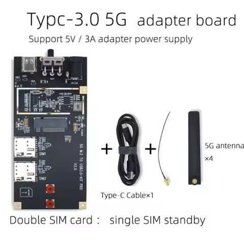 5G Module Adapter Board M.2 to Type-c USB 3.0 Kit PRO with double SIM card slot for All QUECTEL Mode