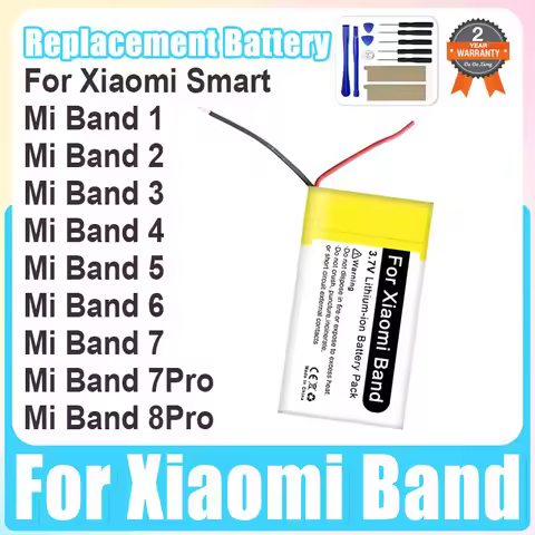 High Quality Brand-New Replacement Battery For Xiaomi Mi Band 1 2 3 4 5 6 7 Pro / 8Pro Smart Bracele