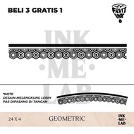 INKMELAB - GEOMETRIC Fruit Ink Temporary Tattoo ARMBAND 26x5 cm - Semi-Permanent Temporary Tattoo La