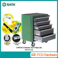 SATA 95121P-22 318PCS 5 Drawers Tool Trolley Set