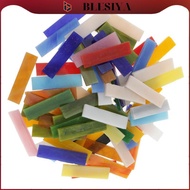 blesiya 70Pieces Rectangle Shape Glass Mosaic Tiles for DIY Flower Pot Craft 10x40mm