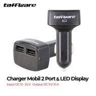 Taffware Dual USB Car Charger 3.1A with LED Display - EC2