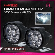 COD TaffLED Lampu Tembak Motor LED High Beam 1000 Lumens 6 LED / Lampu tembak motor mobil super tera