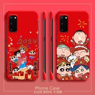 蠟筆小新適用三星Galaxys20手機殼s20+無邊框s20fe散熱note20無邊框s21半包s21fe超薄s21ultra硬新年保護套5g