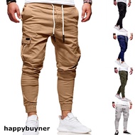 Happybuyner Men Gym Slim Fit Pants Combat Camo Work Trousers Long Cargo Military Pant Jogger
