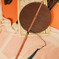 Mahogany Long Handle Ancient Style Waist Fan Rollable Rotating Group Fan Foldable Group Fan Ancient 