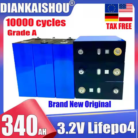 1-32PCS Grade A New 3.2V lifepo4 battery 340ah DIY12V 24V 48V Lithium iron phosphate RV EV rechargea