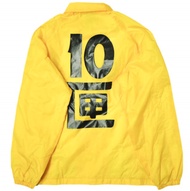 二手 TENBOX J TENBOX COACH JACKET 尼龍教練夾克，M 碼，黃色。