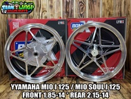 BOM X LYNX (STAR) CNC MAGS 14s 5 SPOKES YAMAHA MIO I 125 / MIO SOUL I 125 (100% THAILAND MADE)