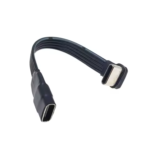 0.05M-2M Type C extension to USB-C bend adapter cable, dual soft ribbon cable, PD cable, charging ca
