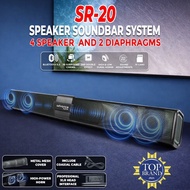 Soundbar Speaker Bluetooth Advance SR-20 Bass Mantap 4 Speaker 2 Diaphragm 20W TV Home Studio