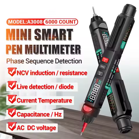 ANENG A3008 Digital Multimeter Auto Intelligent Sensor Pen Tester 6000 Counts NonContact Voltage Met
