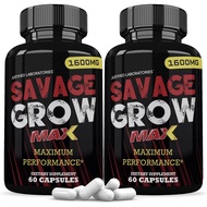 Justified Laboratories (2 Pack Savage Grow Max 1600MG Advanced Men's Heath Formula 120 Capsules