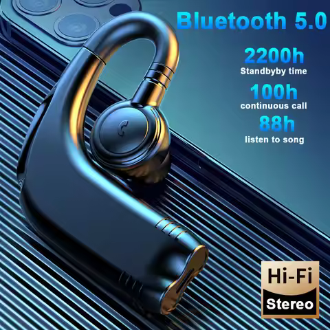 Single Ear-hook Long-standy capacity Headset Bluetooth 5.2 Wireless Headphone Business Sport music E