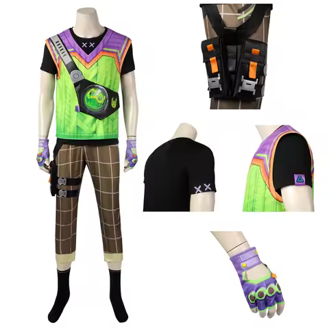 Hot Game VALORANT Gekko Agent Cosplay Halloween Carnival Costume Male Uniform Outfit With Cotta Vest
