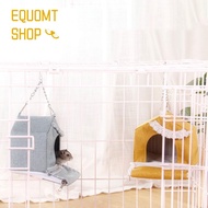 EQUOMT พับเก็บได้ บ้านกรงหนูแฮมสเตอร์ บ้านรูปร่าง นุ่มนุ่มๆ รังเปลญวนสัตว์เลี้ยง กระรอกนอนเตียง สีเหลือง/สีฟ้า รังแขวนหนูแฮมสเตอร์ นกแก้วนกแก้วนกแก้ว