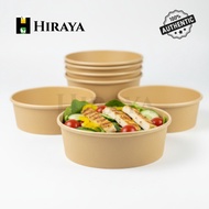 Salad Kraft Paper Bowl - Round Disposable Paper Bowls with Plastic Lids 500ML-1300ML Food Containers