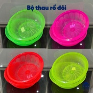 Plastic basket set for washing vegetables and fruits, washing rice, mouth diameter 23 to 39 cm, PP p