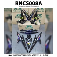 Cover Set Rapido NVX V1 Yamaha Monster Energy Aerox (16) Black NVX155 V1 Accessories Motor Coverset 