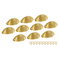 Cup Drawer Pull Kitchen Cabinet Handle Gold Tone, 66mm Hole Centers, 10 Pack