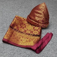 Kain Songket Rumpak Lilit Pria Set Tanjak Palembang Termurah Kualitas Premium