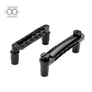 12 String Saddle Tune-O- Bridge & Tailpiece Set for LP Electric Guitar Parts (Black)