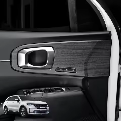 4PCS Carbon Fiber Inner Door Handle Cover Trim Accessories For Kia Sorento MQ4 2021-2026 LHD Car Sup