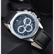Boss Fashion High Quality Men's Watch Quartz Movement Multifunctional Business Watch Leather Strap C