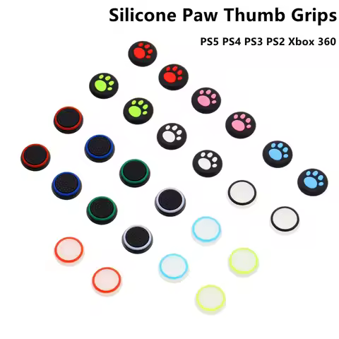 Silicone Paw Thumb Grips Joystick Caps Compatible with PS5 PS4 PS3 PS2 Xbox 360 Non-Slip Thumb Grip 